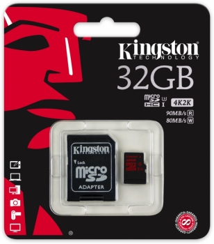 Kingston microSDHC 32GB Speed Class 3 (U3) paměťová karta