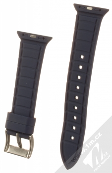 Kingxbar Crystal Fabric Band Silikonový třpytivý řemínek pro Apple Watch 38mm, Watch 40mm, Watch 41mm tmavě modrá (dark blue) zezadu
