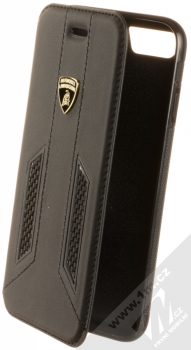 Lamborghini Huracan D6 Leather flipové pouzdro z pravé kůže pro Apple iPhone 7, iPhone 8 (LB-TPUFCIP7-HU/D6-BK) černá (all black)