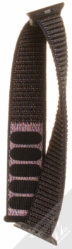 Maikes Nylon Strap textilní pásek na zápěstí pro Apple Watch 38mm černá (black) rozepnuté