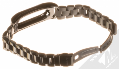 MiJobs Metal Wristband kovový pásek na zápěstí pro Xiaomi Mi Band 2 černá (black) rozepnuté zezadu