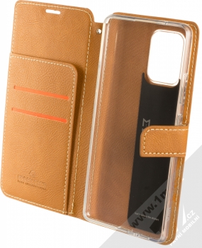 Molan Cano Issue Diary flipové pouzdro pro Samsung Galaxy S10 Lite hnědá (brown) otevřené