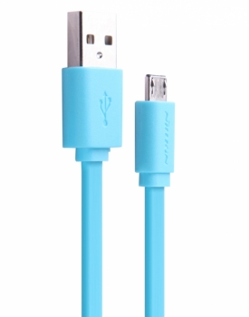 Nillkin Cable plochý USB kabel s microUSB konektorem pro mobilní telefon, mobil, smartphone, tablet modrá (blue)