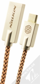 Nillkin Chic opletený USB kabel s USB Type-C konektorem pro mobilní telefon, mobil, smartphone, tablet béžová (khaki)