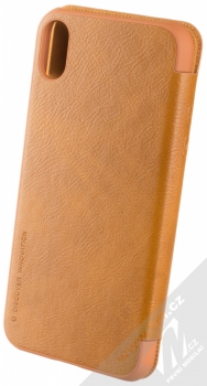 Nillkin Qin flipové pouzdro pro Apple iPhone XR hnědá (brown) zezadu