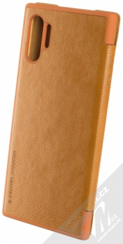 Nillkin Qin flipové pouzdro pro Samsung Galaxy Note 10 Plus hnědá (brown) zezadu