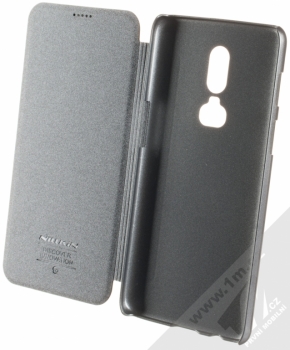 Nillkin Sparkle flipové pouzdro pro OnePlus 6 šedá (night black) otevřené