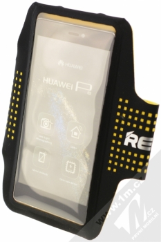 Remax Running Armband pouzdro na ruku, paži, pro mobil, mobilní telefon, smartphone velikost L žlutá (yellow) s telefonem
