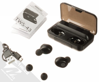 Remax TWS-43 TWS Bluetooth stereo sluchátka černá (black) balení