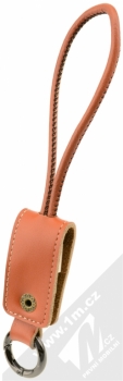 Remax Western kožený USB kabel s Apple Lightning konektorem pro Apple iPhone, iPad, iPod hnědá (brown) zezadu