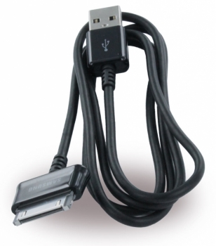 Samsung ETA-U90EBE originální nabíječka s USB výstupem 2A + Samsung ECB-DP4ABE USB kabel s 30 pinovým konektorem pro tablety černá (black) USB kabel zboku