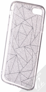 Sligo Glitter Geometric třpytivý ochranný kryt pro Apple iPhone 7, iPhone 8 stříbrná (silver) zepředu