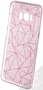 Sligo Glitter Geometric třpytivý ochranný kryt pro Samsung Galaxy S8 růžová (pink) zepředu