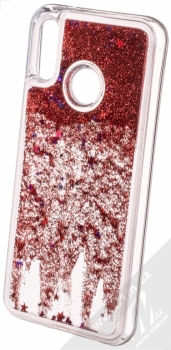 Sligo Liquid Glitter Full ochranný kryt s přesýpacím efektem třpytek pro Huawei P20 Lite červená (red) animace 2
