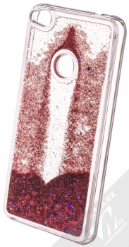 Sligo Liquid Glitter Full ochranný kryt s přesýpacím efektem třpytek pro Huawei P9 Lite (2017) červená (red) animace 3