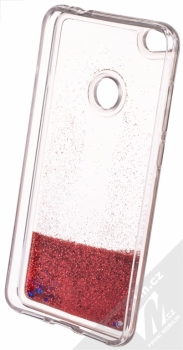 Sligo Liquid Glitter Full ochranný kryt s přesýpacím efektem třpytek pro Huawei P9 Lite (2017) červená (red) zepředu