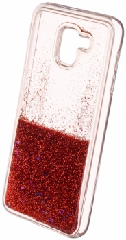 Sligo Liquid Glitter Full ochranný kryt s přesýpacím efektem třpytek pro Samsung Galaxy J6 (2018) červená (red) animace 5