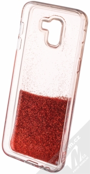 Sligo Liquid Glitter Full ochranný kryt s přesýpacím efektem třpytek pro Samsung Galaxy J6 (2018) červená (red) zepředu