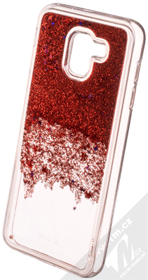 Sligo Liquid Glitter Full ochranný kryt s přesýpacím efektem třpytek pro Samsung Galaxy J6 (2018) červená (red)