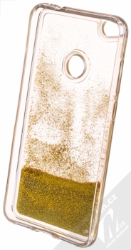Sligo Liquid Pearl Full ochranný kryt s přesýpacím efektem třpytek pro Huawei P9 Lite (2017) zlatá (gold) zepředu