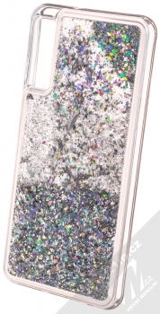 Sligo Liquid Sparkle Full ochranný kryt s přesýpacím efektem třpytek pro Samsung Galaxy A7 (2018) stříbrná (silver) animace 4