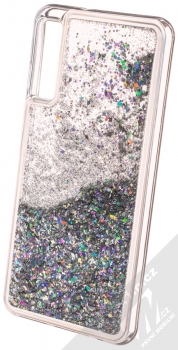 Sligo Liquid Sparkle Full ochranný kryt s přesýpacím efektem třpytek pro Samsung Galaxy A7 (2018) stříbrná (silver) animace 5