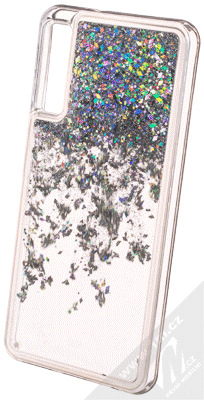 Sligo Liquid Sparkle Full ochranný kryt s přesýpacím efektem třpytek pro Samsung Galaxy A7 (2018) stříbrná (silver)