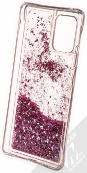 Sligo Liquid Sparkle Full ochranný kryt s přesýpacím efektem třpytek pro Samsung Galaxy S10 Lite růžově zlatá (rose gold) zepředu