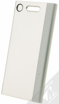 Sony SCTG50 Style Cover Touch originální flipové pouzdro pro Sony Xperia XZ1 stříbrná (silver) zezadu