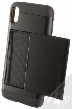 Spigen Slim Armor CS odolný ochranný kryt s kapsičkou pro Apple iPhone XS Max černá (black) otevřené