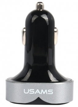 USAMS Fast 3USB nabíječka do auta s 3x USB výstupem a 4,8A proudem pro mobilní telefon, mobil, smartphone, tablet černá (black)