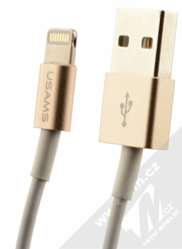 USAMS MFi USB kabel s Apple Lightning konektorem pro Apple iPhone, iPad, iPod (licence MFi) zlatá (gold)
