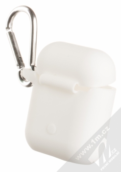 USAMS Silicone Protective Case silikonové pouzdro pro sluchátka Apple AirPods bílá (white) zezadu