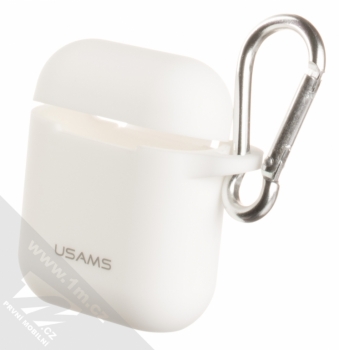 USAMS Silicone Protective Case silikonové pouzdro pro sluchátka Apple AirPods bílá (white)
