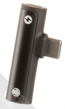 USAMS Type-C + 3.5mm Audio Adapter miniaturní rozdvojka z USB Type-C konektor na jack 3,5mm a USB Type-C konektor černá (black)