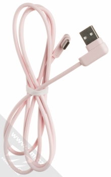 USAMS U-Flow Two Right-Angles Data Cable dvojitě zalomený USB kabel s USB Type-C konektorem růžová (pink) komplet