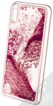 Vennus Liquid Pearl ochranný kryt s přesýpacím efektem třpytek pro Samsung Galaxy A10 sytě růžová (hot pink) zezadu
