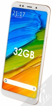 XIAOMI REDMI 5 PLUS 3GB/32GB Global Version CZ LTE zlatá (gold) šikmo zepředu