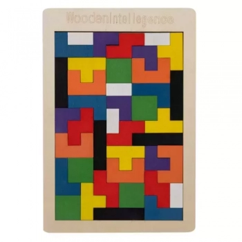 1Mcz SNA-5937 Dřevěné puzzle Tetris 18 x 27 cm 40 ks vícebarevné (multicolored)