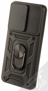 1Mcz Armor CamShield odolný ochranný kryt s držákem na prst pro Samsung Galaxy S21 černá (black)