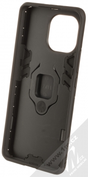 1Mcz Armor Ring odolný ochranný kryt s držákem na prst pro Xiaomi Mi 11 černá (black) zepředu