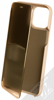 1Mcz Clear View flipové pouzdro pro Apple iPhone 12 Pro Max zlatá (gold)