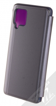 1Mcz Clear View flipové pouzdro pro Samsung Galaxy A42 5G fialová (purple) zezadu