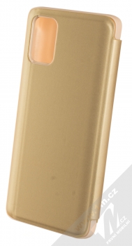 1Mcz Clear View flipové pouzdro pro Samsung Galaxy M31s zlatá (gold) zezadu