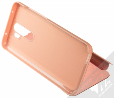 1Mcz Clear View flipové pouzdro pro Xiaomi Redmi Note 8 Pro růžová (pink) stojánek