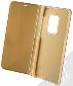1Mcz Clear View Square flipové pouzdro pro Samsung Galaxy S9 Plus zlatá (gold) otevřené
