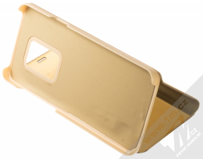 1Mcz Clear View Square flipové pouzdro pro Samsung Galaxy S9 Plus zlatá (gold) stojánek