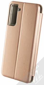 1Mcz Elegance Book flipové pouzdro pro Samsung Galaxy S21 Plus růžově zlatá (rose gold) zezadu