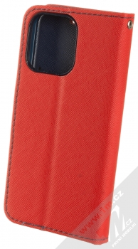 1Mcz Fancy Book flipové pouzdro pro Apple iPhone 13 Pro červená modrá (red blue) zezadu
