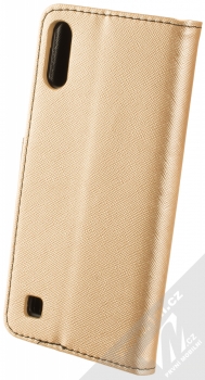 1Mcz Fancy Book flipové pouzdro pro Samsung A10 zlatá černá (gold black) zezadu